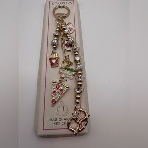 Studio Bag Charm and Key Chain Pizza and Food Themed New in Box